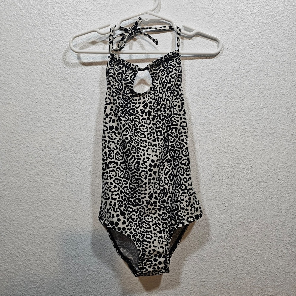 Joe Boxer Black and white Animal‎ Print Girls One Piece Swimsuit Size 4/5